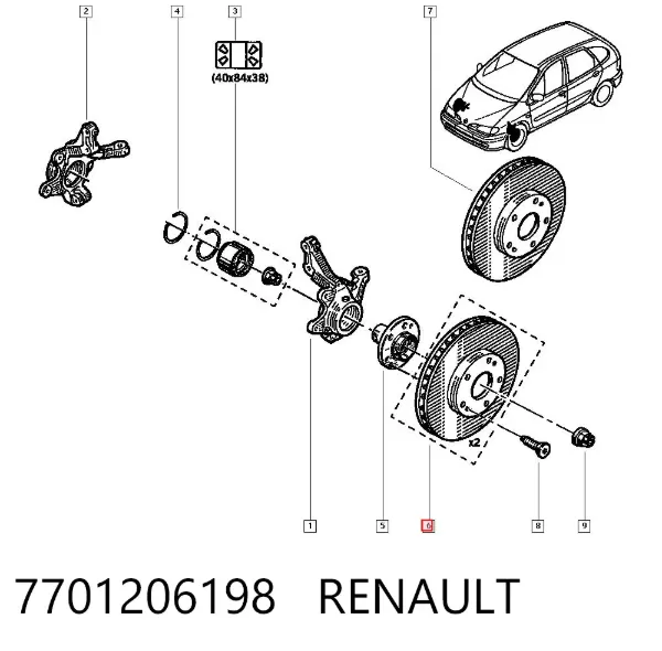 Передние тормозные диски 7701206198 Renault (RVI)