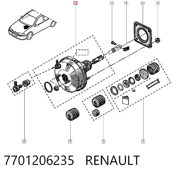 Усилитель тормозов 7701206235 Renault (RVI)