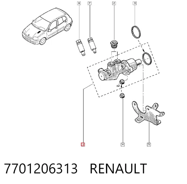 Главный тормозной цилиндр 7701206313 Renault (RVI)