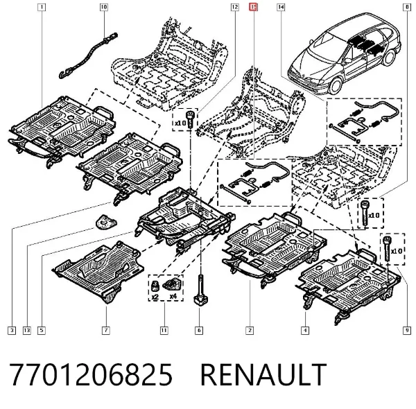 Уплотнитель лобового стекла 7701206825 Renault (RVI)