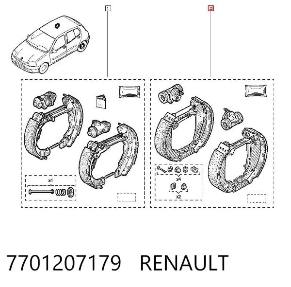 Передние тормозные колодки 7701207179 Renault (RVI)