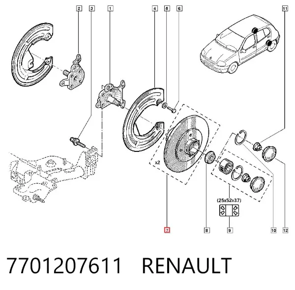 Тормозные диски 7701207611 Renault (RVI)