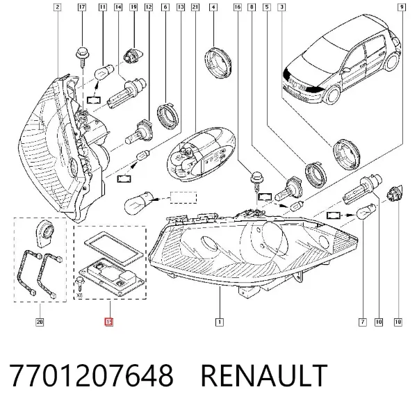 Ксенон, блок управления 7701207648 Renault (RVI)