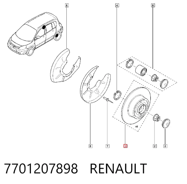 Тормозные диски 7701207898 Renault (RVI)