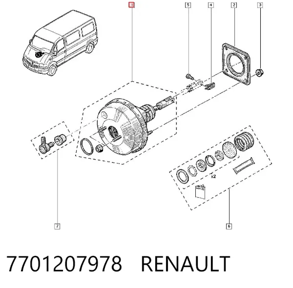 Усилитель тормозов 7701207978 Renault (RVI)