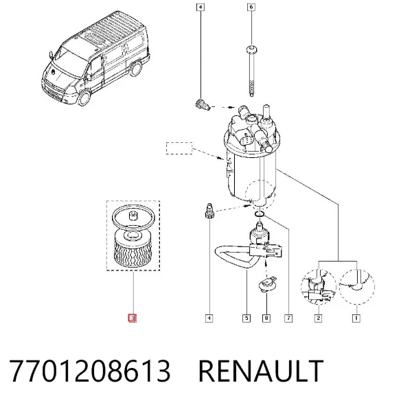 Топливный фильтр 7701208613 Renault (RVI)