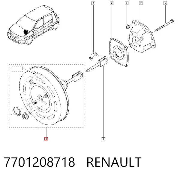 Усилитель тормозов 7701208718 Renault (RVI)