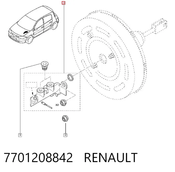 Главный тормозной цилиндр 7701208842 Renault (RVI)