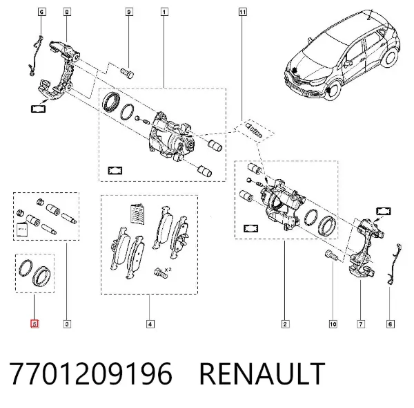 Ремкомплект переднего суппорта 7701209196 Renault (RVI)