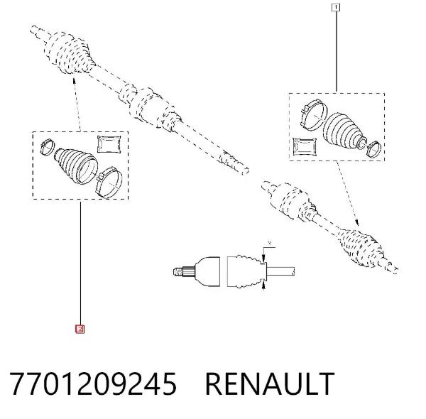 Пыльник ШРУСа наружный 7701209245 Renault (RVI)