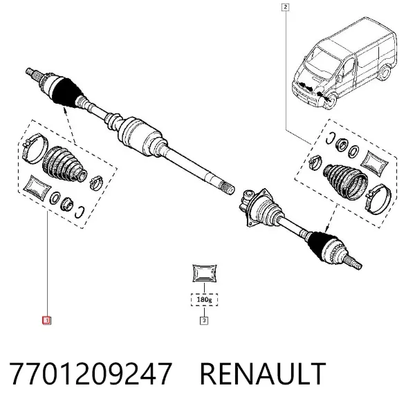 Пыльник ШРУСа наружный 7701209247 Renault (RVI)