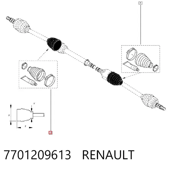 Пыльник ШРУСа внутренний 7701209613 Renault (RVI)