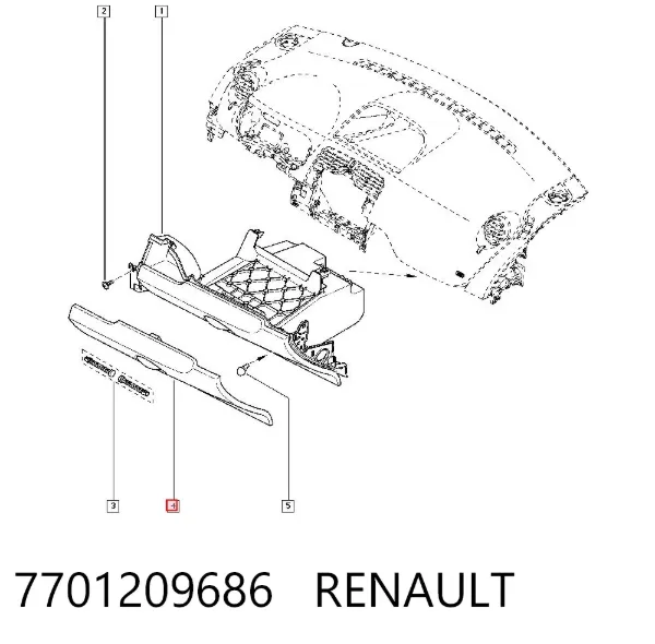 Крышка перчаточного ящика (бардачка) 7701209686 Renault (RVI)