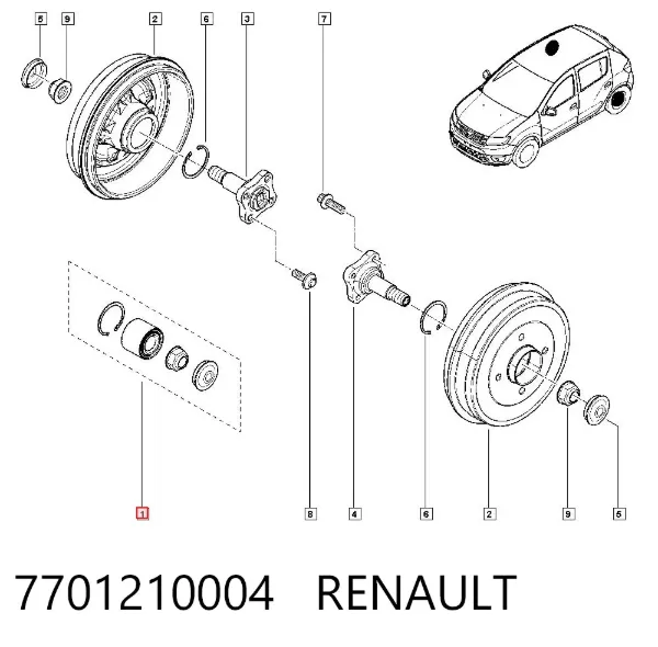 Подшипник задней ступицы 7701210004 Renault (RVI)