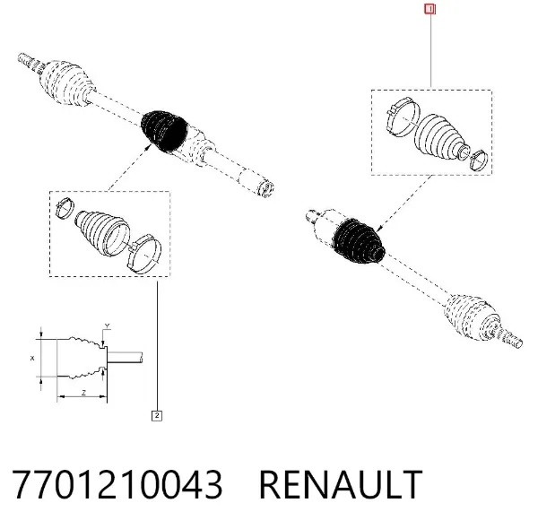 Пыльник ШРУСа внутренний 7701210043 Renault (RVI)
