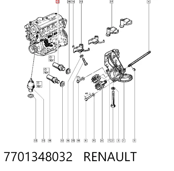 Датчик давления масла 7701348032 Renault (RVI)