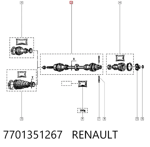 Правая полуось 7701351267 Renault (RVI)