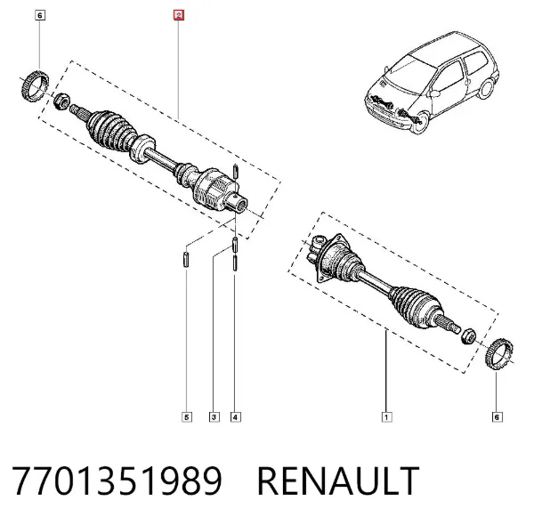 Правая полуось 7701351989 Renault (RVI)