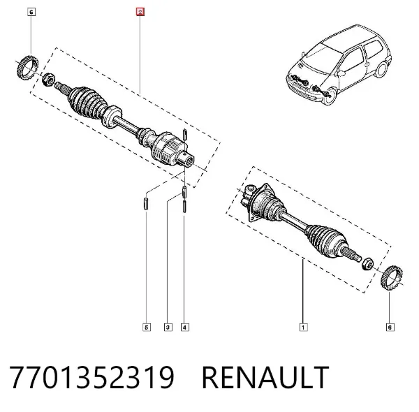 Правая полуось 7701352319 Renault (RVI)