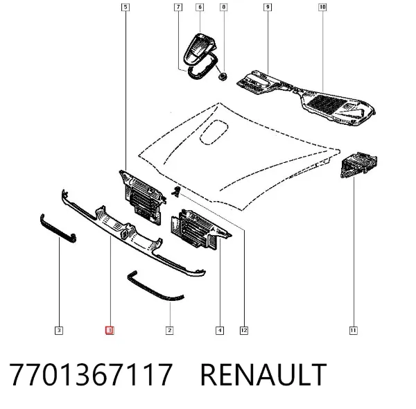 Решетка радиатора 7701367117 Renault (RVI)
