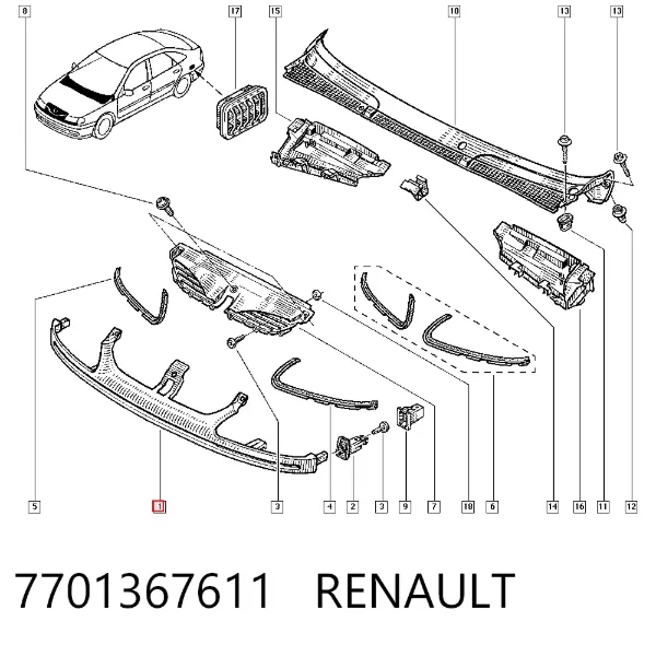 Накладка фар 7701367611 Renault (RVI)