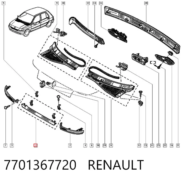 Решетка радиатора 7701367720 Renault (RVI)