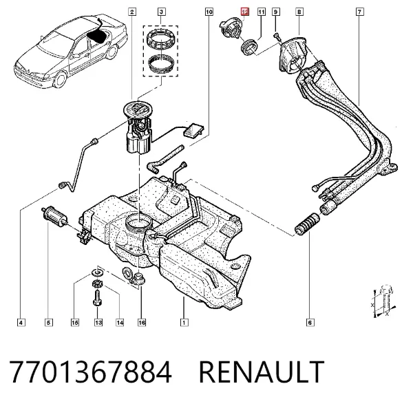 Крышка бензобака 7701367884 Renault (RVI)