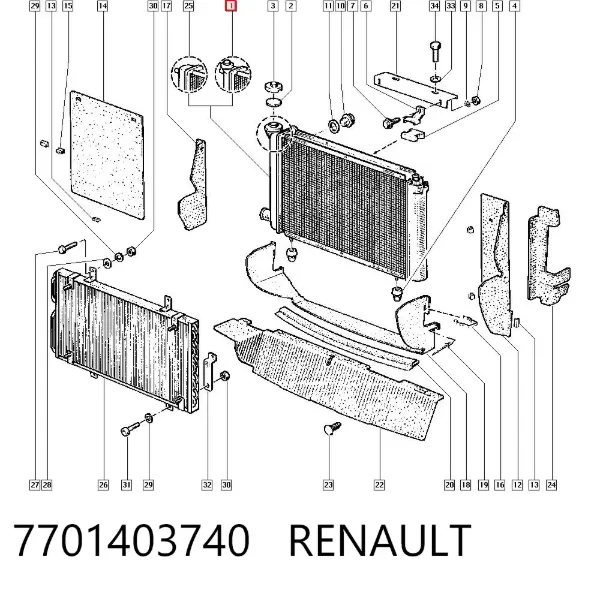 Радиатор 7701403740 Renault (RVI)