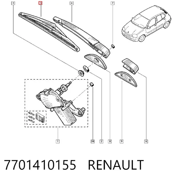 Дворник задний 7701410155 Renault (RVI)