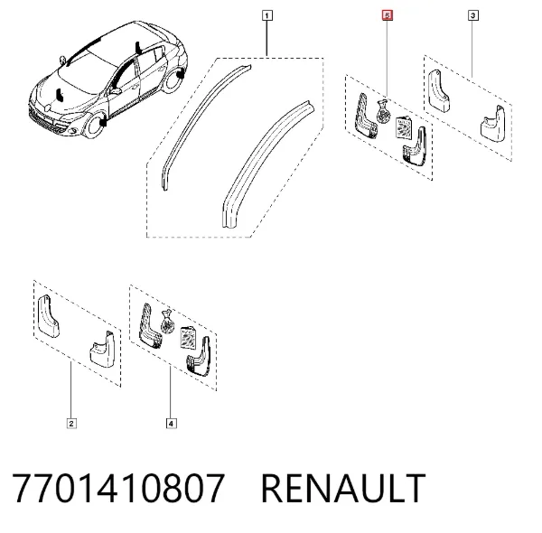 Задние брызговики 7701410807 Renault (RVI)