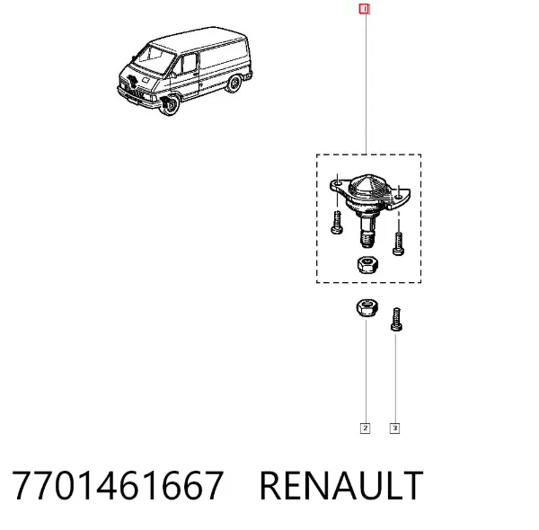 Нижняя шаровая опора 7701461667 Renault (RVI)