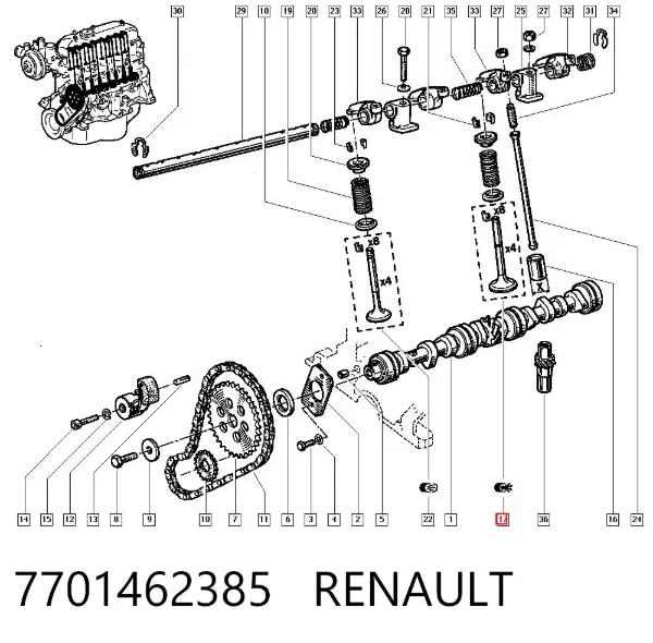 Впускной клапан 7701462385 Renault (RVI)