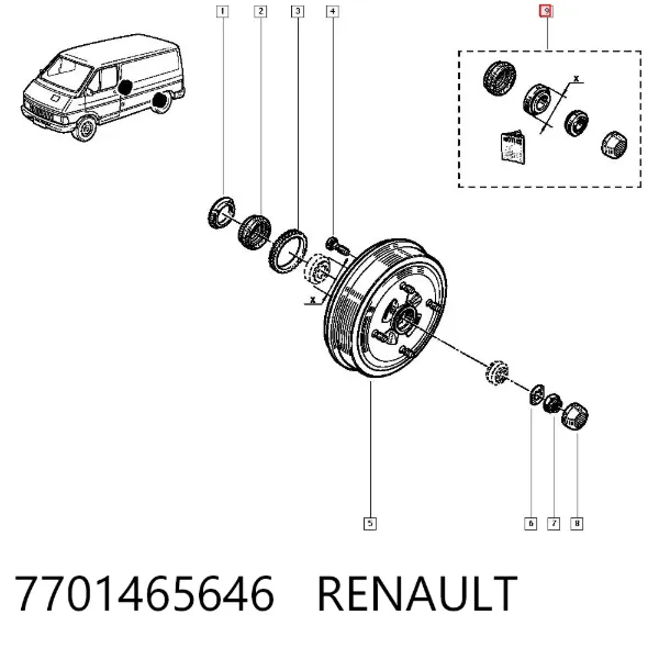 Подшипник задней ступицы 7701465646 Renault (RVI)