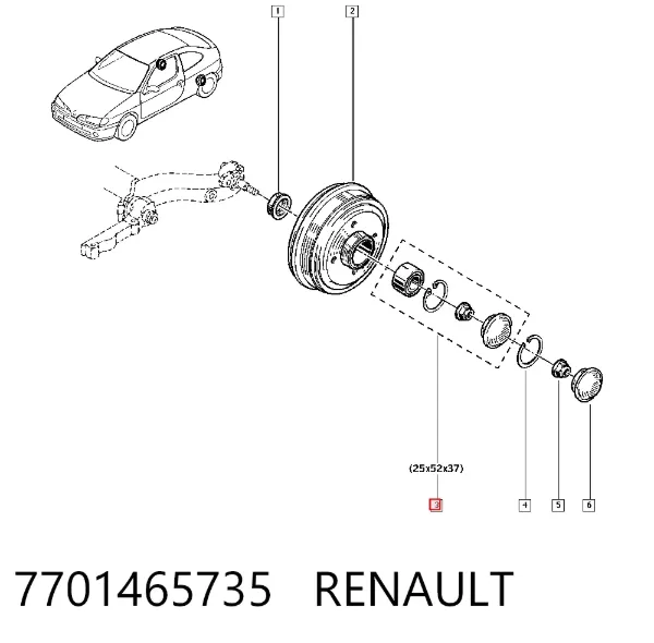 Подшипник задней ступицы 7701465735 Renault (RVI)