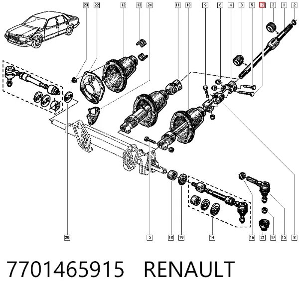 Рулевая тяга 7701465915 Renault (RVI)
