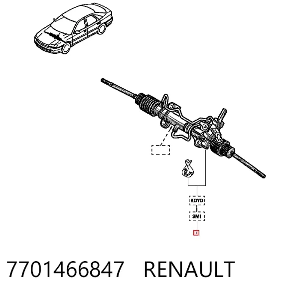 Рулевая рейка 7701466847 Renault (RVI)