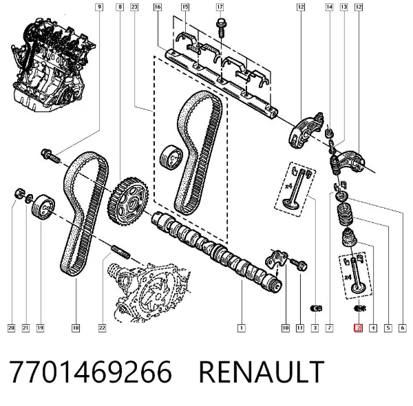 Впускной клапан 7701469266 Renault (RVI)