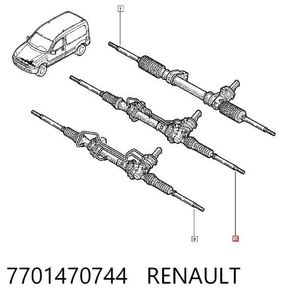 Рулевая рейка 7701470744 Renault (RVI)