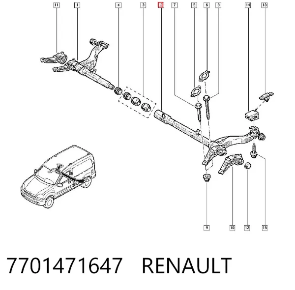 Подрамник задний 7701471647 Renault (RVI)