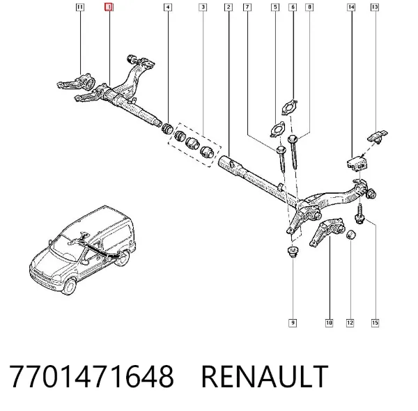 Подрамник задний 7701471648 Renault (RVI)