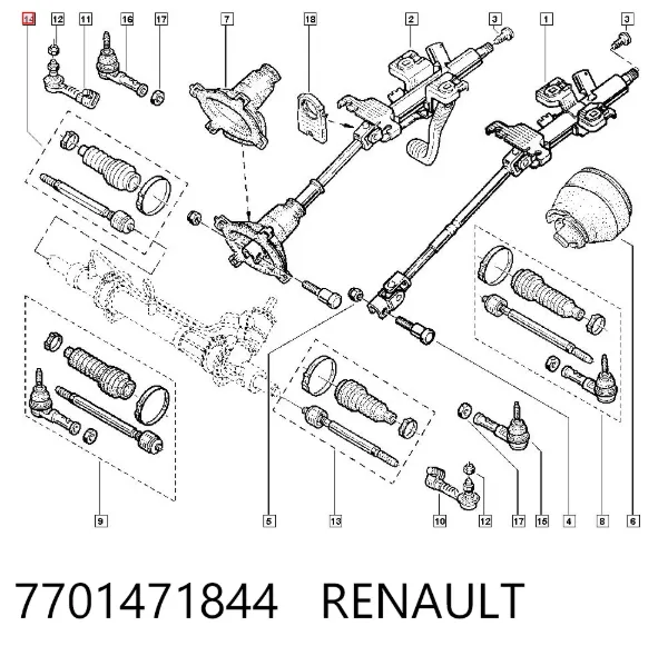 Рулевая тяга 7701471844 Renault (RVI)
