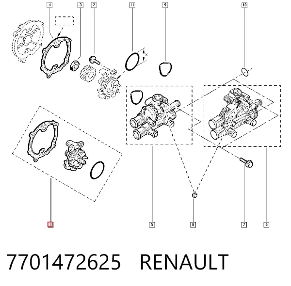 Помпа 7701472625 Renault (RVI)