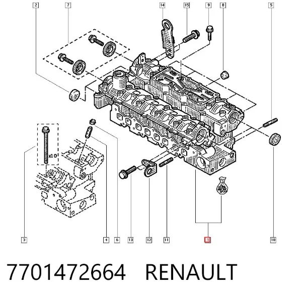 ГБЦ 7701472664 Renault (RVI)