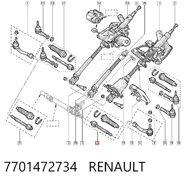Рулевая тяга 7701472734 Renault (RVI)