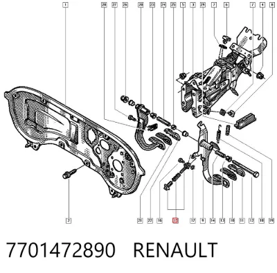 Пружина педали сцепления RENAULT 7701472890