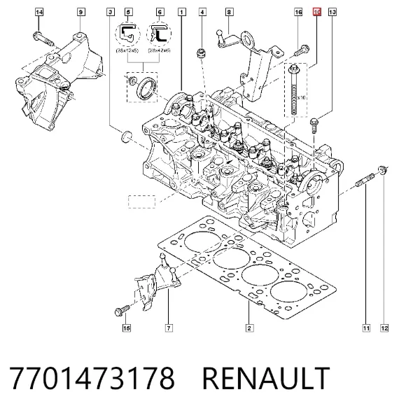 Болт ГБЦ 7701473178 Renault (RVI)