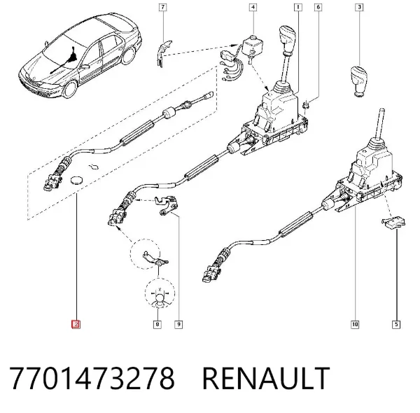 Трос КПП 7701473278 Renault (RVI)