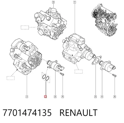 Ремкомплект форсунки RENAULT 7701474135