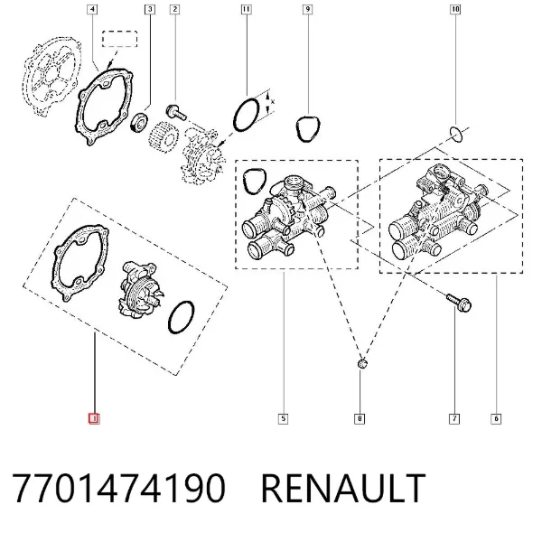 Помпа 7701474190 Renault (RVI)