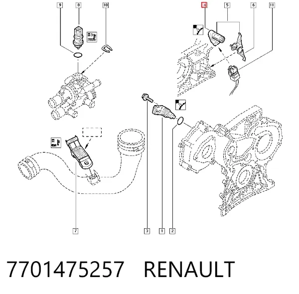 Датчик коленвала 7701475257 Renault (RVI)